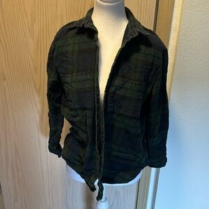 Madewell Blue and green flannel shirt.